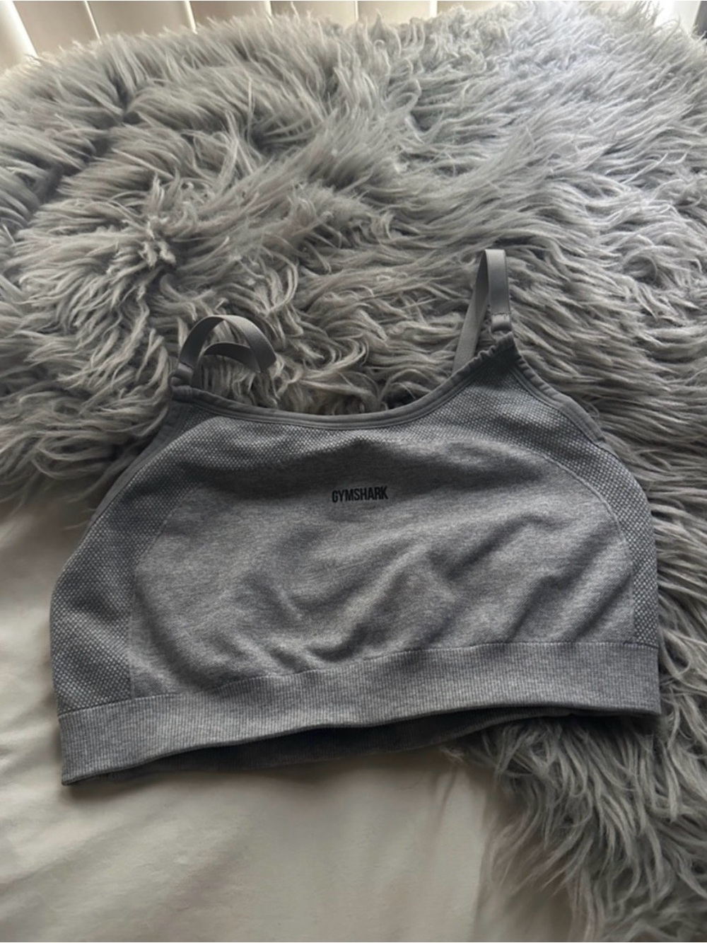 GYMSHARK Gray Seamless Sports Bra - Light Gray